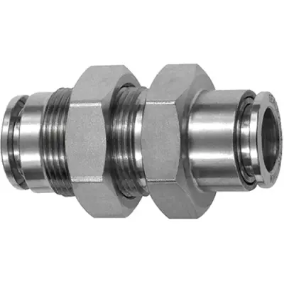 Straight push-in bulkhead connector, M24x1.5, Stainless steel, 135260, 851.024-14 ES - 1