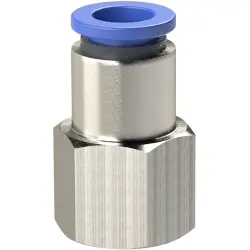 Push-in fitting, L 30.1 mm, 10 bar, plastic/brass, nickel-plated, for hose, 109201