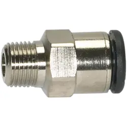 Push-in fitting, L 25.5 mm, 16 bar, brass, nickel-plated, for hose, 108588
