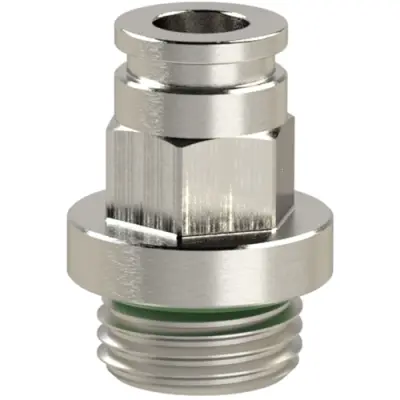 Push-in fitting, L 29 mm, 16 bar, brass, nickel-plated, for hose, 108863 - 1