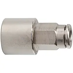 Push-in fitting, L 27 mm, 16 bar, brass, nickel-plated, for hose, 108873