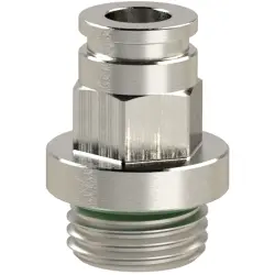 Push-in fitting, L 29.5 mm, 16 bar, brass, nickel-plated, for hose, 108866
