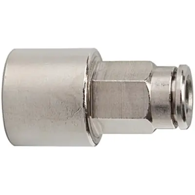 Push-in fitting, L 37.5 mm, 16 bar, brass, nickel-plated, for hose, 108880 - 1