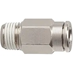 Push-in fitting, L 27.5 mm, 16 bar, brass, nickel-plated, for hose, 108884