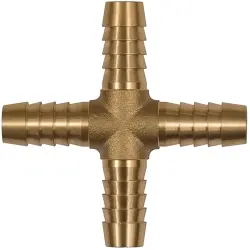 Cross hose connection nozzle, L 46 mm, 10 bar, brass, for hose, 134514