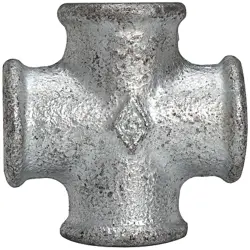 Cross piece, 25 bar, malleable cast iron, hot-dip galvanized, for pipe systems, 113009