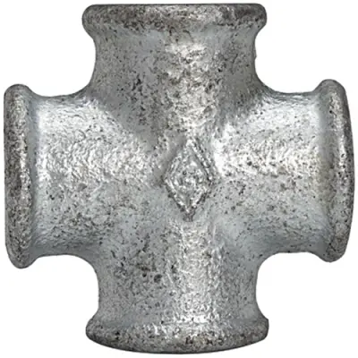 Cross piece, 25 bar, malleable cast iron, hot-dip galvanized, for pipe systems, 113009 - 1