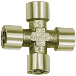 Cross piece, L 67 mm, 60 bar, brass, nickel-plated, for pipe systems, 112801