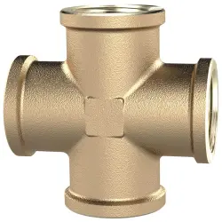 Cross piece, L 52 mm, 16 bar, brass, for pipe systems, 194133