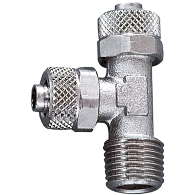 L screw-in fitting, 18 bar, brass, nickel-plated, for hose, 110626 - 1