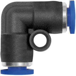 L-connector, 10 bar, plastic/brass, nickel-plated, for hose, 148872