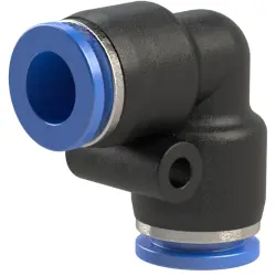 L-connector, 10 bar, plastic/brass, nickel-plated, for hoses/pipes, 109818