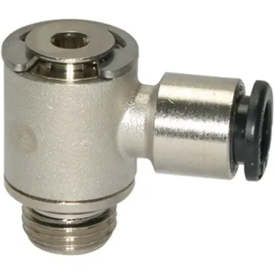 L push-in fitting, 16 bar, brass, nickel-plated, for hose, 108647 - 1