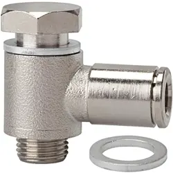 L push-in fitting, 16 bar, brass, nickel-plated, for hose, 108959