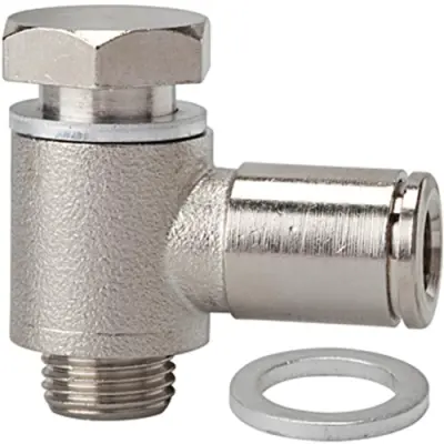 L push-in fitting, 16 bar, brass, nickel-plated, for hose, 108960 - 1