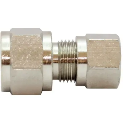 Pressure gauge fitting, L 36.5 mm, 60 bar, brass, nickel-plated, for pipe systems, 111984 - 1