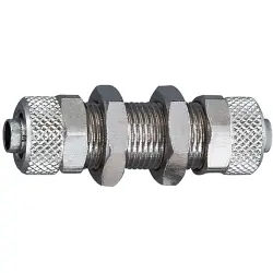 Schott fitting, L 48 mm, 18 bar, brass, nickel-plated, for hose, 110526