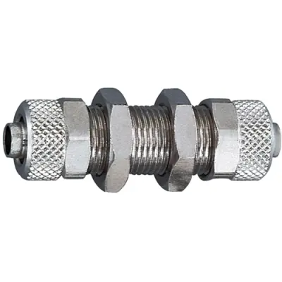Schott fitting, L 40 mm, 18 bar, brass, nickel-plated, for hose, 110524 - 1