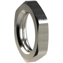 Counter nut, L 5 mm, 25 bar, brass, nickel-plated, for pipe systems, 136699