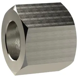Cap nut, L 15 mm, 25 bar, brass, nickel-plated, for pipe systems, 138490