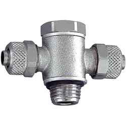 T-pivot fitting, O-ring, M5 o., hose 5/3, nickel-plated brass, 110610, 14.205-5
