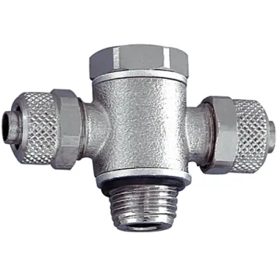 T-pivot fitting, O-ring, M5 o., hose 6/4, nickel-plated brass, 110611, 14.205-6 - 1