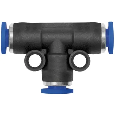 T connector, 10 bar, plastic/brass, nickel-plated, for hose, 148881 - 1