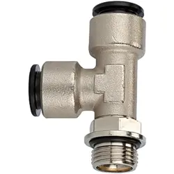 T push-in fitting, 16 bar, brass, nickel-plated, for hose, 108694