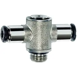 T push-in fitting, 16 bar, brass, nickel-plated, for hose, 108683