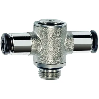 T push-in fitting, 16 bar, brass, nickel-plated, for hose, 108684 - 1