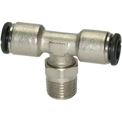 T push-in fitting, 16 bar, brass, nickel-plated, for hose, 108672