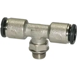 T push-in fitting, 16 bar, brass, nickel-plated, for hose, 108662