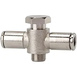 T push-in fitting, 16 bar, brass, nickel-plated, for hose, 108965