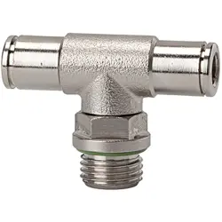 T push-in fitting, 16 bar, brass, nickel-plated, for hose, 108920