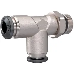 T push-in fitting, 20 bar, brass, nickel-plated, for hose, 153319