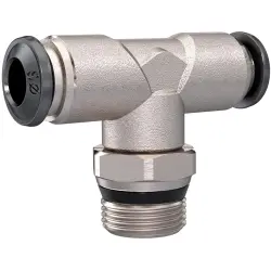 T push-in fitting, 20 bar, brass, nickel-plated, for hose, 153314