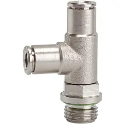 T push-in fitting, 16 bar, brass, nickel-plated, for hose, 137017
