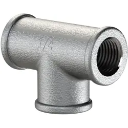 T connector, 25 bar, malleable cast iron, hot-dip galvanized, for pipe systems, 112964
