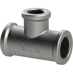 T connector, 25 bar, malleable cast iron, hot-dip galvanized, for pipe systems, 125298