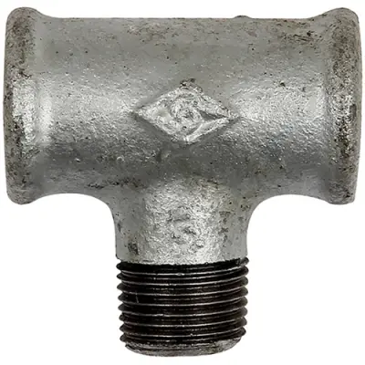 T connector, 25 bar, malleable cast iron, hot-dip galvanized, for pipe systems, 113000 - 1