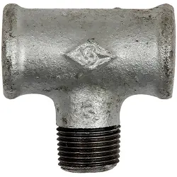 T connector, 25 bar, malleable cast iron, hot-dip galvanized, for pipe systems, 112998