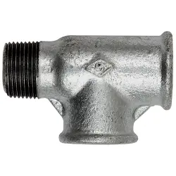 T connector, 25 bar, malleable cast iron, hot-dip galvanized, for pipe systems, 113006