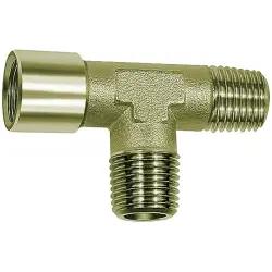 T connector, 60 bar, brass, nickel-plated, for pipe systems, 112794