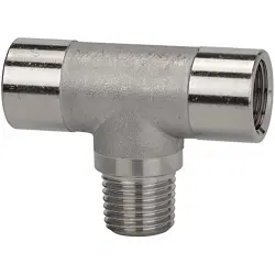 T connector, 150 bar, stainless steel, for pipe systems, 112822