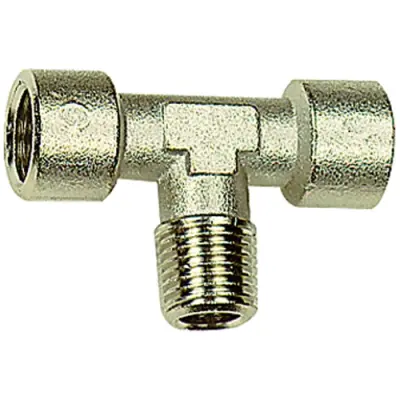 T connector, 60 bar, brass, nickel-plated, for pipe systems, 112772 - 1