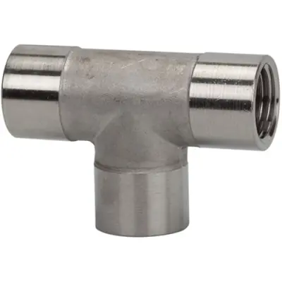 T connector, 150 bar, stainless steel, for pipe systems, 112821 - 1