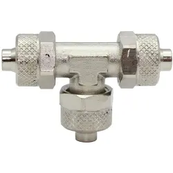 T connector, 18 bar, brass, nickel-plated, for hose, 110608