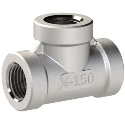 T connector, 20 bar, stainless steel, for pipe systems, 112690 - 1