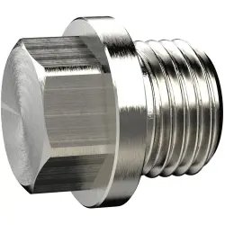Locking screw, L 18 mm, 25 bar, brass, nickel-plated, for air, water, oil, steam, 136463