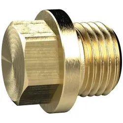Locking screw, L 29 mm, 25 bar, brass, for pipe systems, 136100
